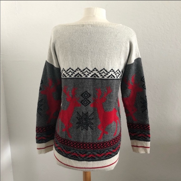 Mossimo Reindeer Christmas Sweater Pullover Crew - Picture 8 of 16